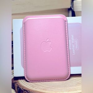 MagSafe Leather Wallet for Apple iPhone - Pink (Double Wide)